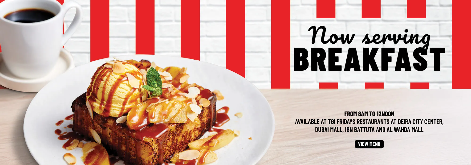 TGI Fridays breakfast campaign banner